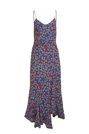 Derek Lam - Blue & Red Floral Sleeveless Midi Dress Sz 2