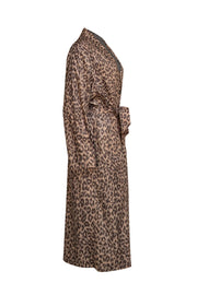 Gerard Darel - Cheetah Print Button Down Midi Coat Sz 8 - Current Boutique