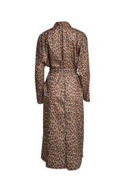 Gerard Darel - Cheetah Print Button Down Midi Coat Sz 8 - Current Boutique