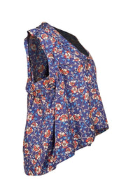 Isabel Marant - Blue & Red Floral Silk Shirt Sz 6