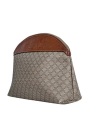 Celine - Beige Monogram Print Canvas & Leather Clutch - Current Boutique