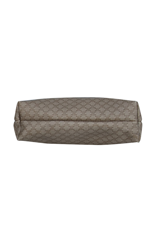 Celine - Beige Monogram Print Canvas & Leather Clutch - Current Boutique