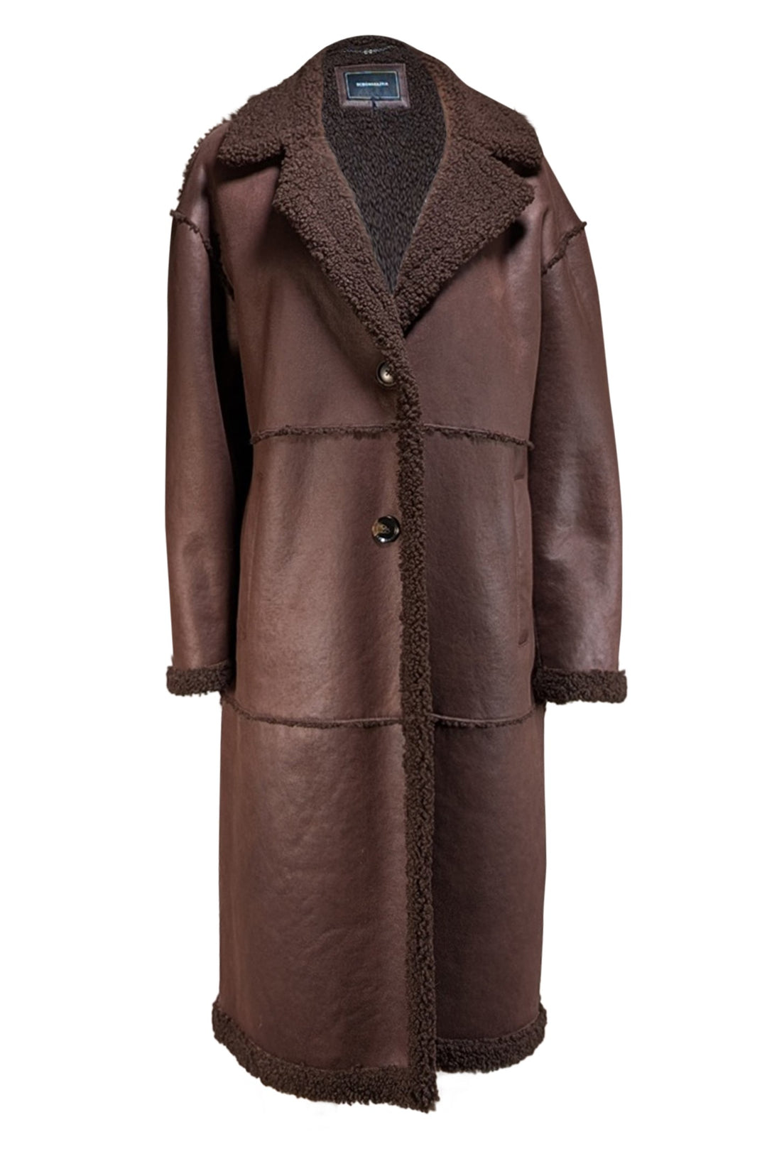 BCBG Max Azria - Dark Brown Faux Shearling Coat Sz L