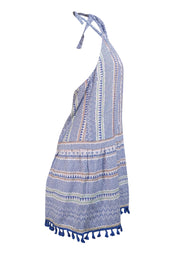 Saylor - Blue & White Print Halter Dress Sz M Saylor - Blue & White Print Halter Dress Sz M