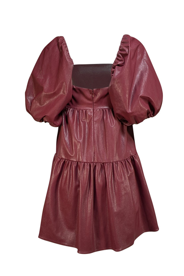 amanda uprichard red leather dress Amanda Uprichard Venice Dress in Ruby