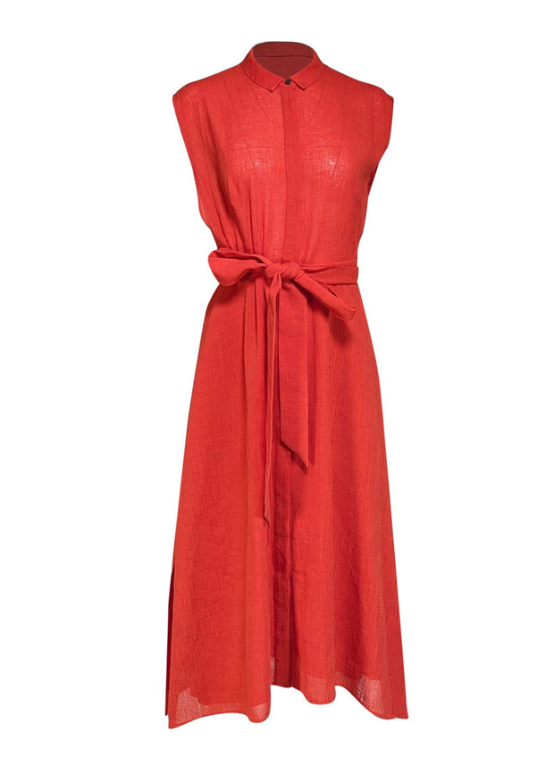 cefinn red dress Cefinn Mock Neck Midi Length Dress - Orange Dresses, Clothing - WCEFI21988