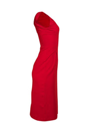 Diane von Furstenberg - Red Sleeveless V-neckline Dress Sz 2 - Current Boutique