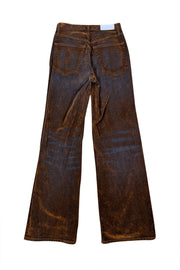 Re/Done - Copper Brown Corduroy "705 Ultra High Rise Wide Leg" Jeans Sz 2