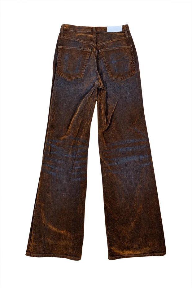 Re/Done - Copper Brown Corduroy "705 Ultra High Rise Wide Leg" Jeans Sz 2