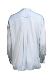 Vince - Pale Blue Silk Blend Button Down Shirt Sz S - Current Boutique