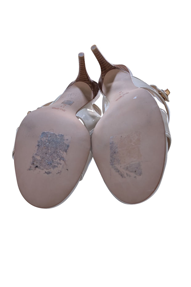 Coach - Cream Patent Leather Open Toe Sandals Sz 11