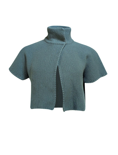Akris - Teal Cashmere Cropped Cardigan Sz 8