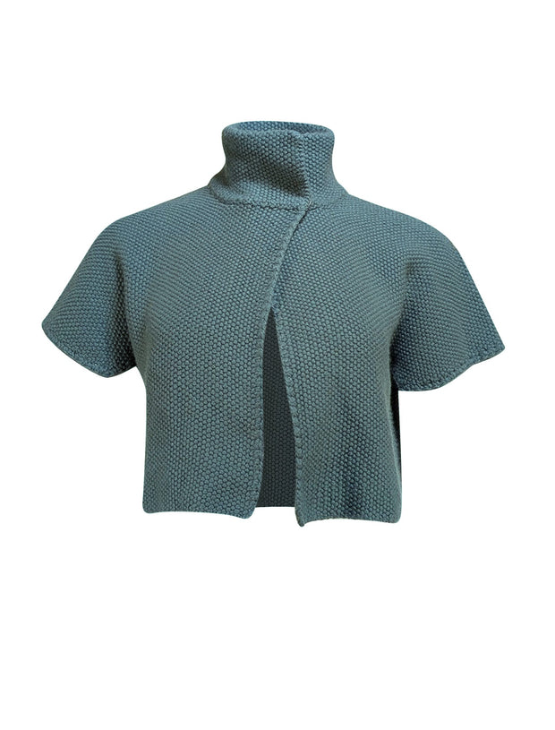 Akris - Teal Cashmere Cropped Cardigan Sz 8