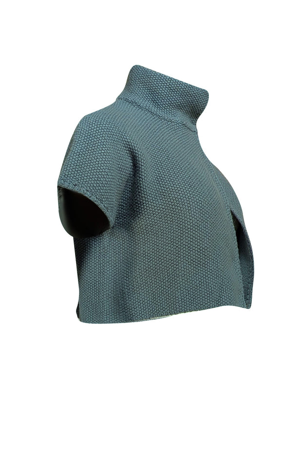 Akris - Teal Cashmere Cropped Cardigan Sz 8