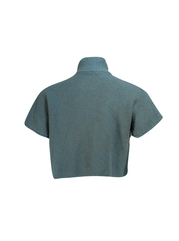 Akris - Teal Cashmere Cropped Cardigan Sz 8