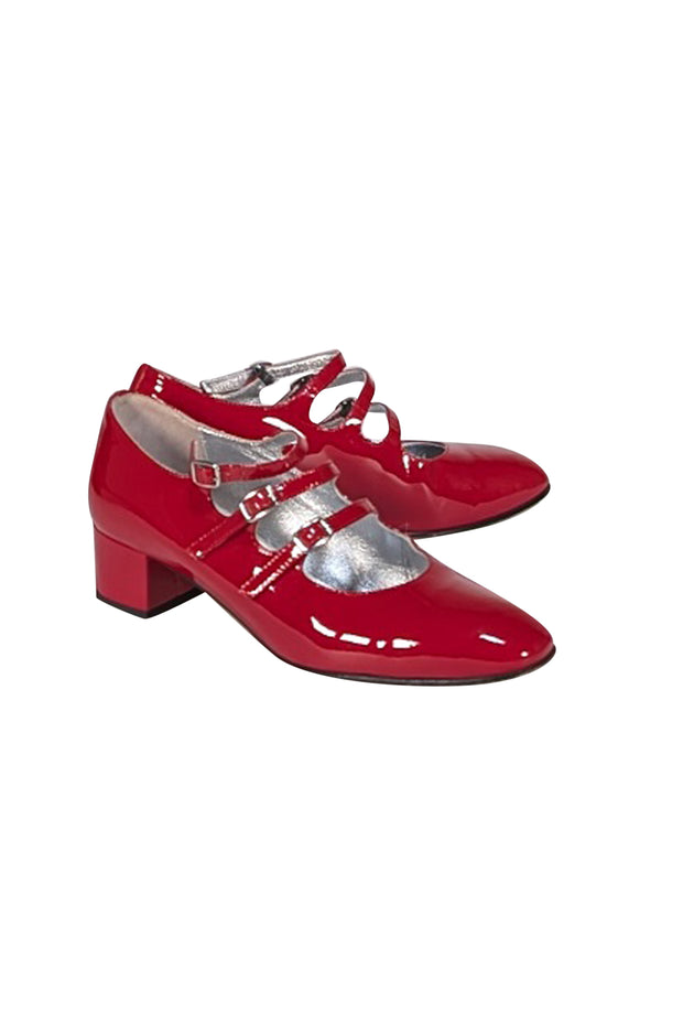 Carel - Red Patent Leather Strappy Pumps Sz 5.5 - Current Boutique