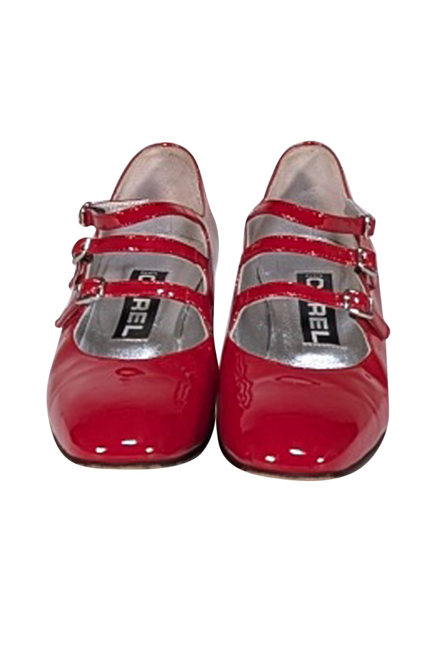 Carel - Red Patent Leather Strappy Pumps Sz 5.5 - Current Boutique