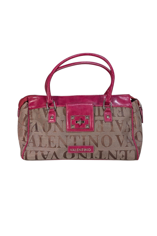 Valentino by Serendipity Valentino - Tan Logo w/ Pink Leather Trims
