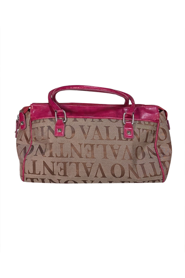 Valentino by Serendipity Valentino - Tan Logo w/ Pink Leather Trims