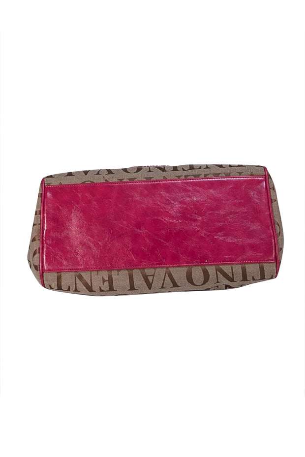 Valentino by Serendipity Valentino - Tan Logo w/ Pink Leather Trims