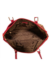 Valentino by Serendipity Valentino - Tan Logo w/ Pink Leather Trims