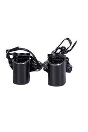 Alexander Wang - Black Leather Silver Studded Cage Strappy Sandals Sz 7.5