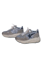 Golden Goose - Taupe & Cream Glitter Trim Running Sneakers Sz 8