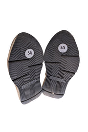 Golden Goose - Taupe & Cream Glitter Trim Running Sneakers Sz 8