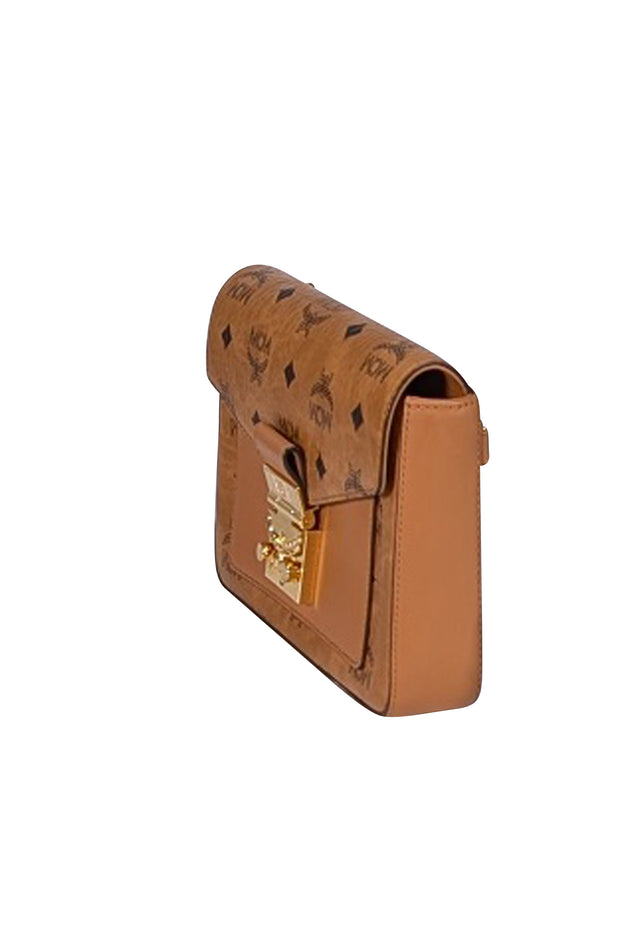 MCM - Tan & Black Monogram Mille Viestos Small Crossbody Bag - Current Boutique