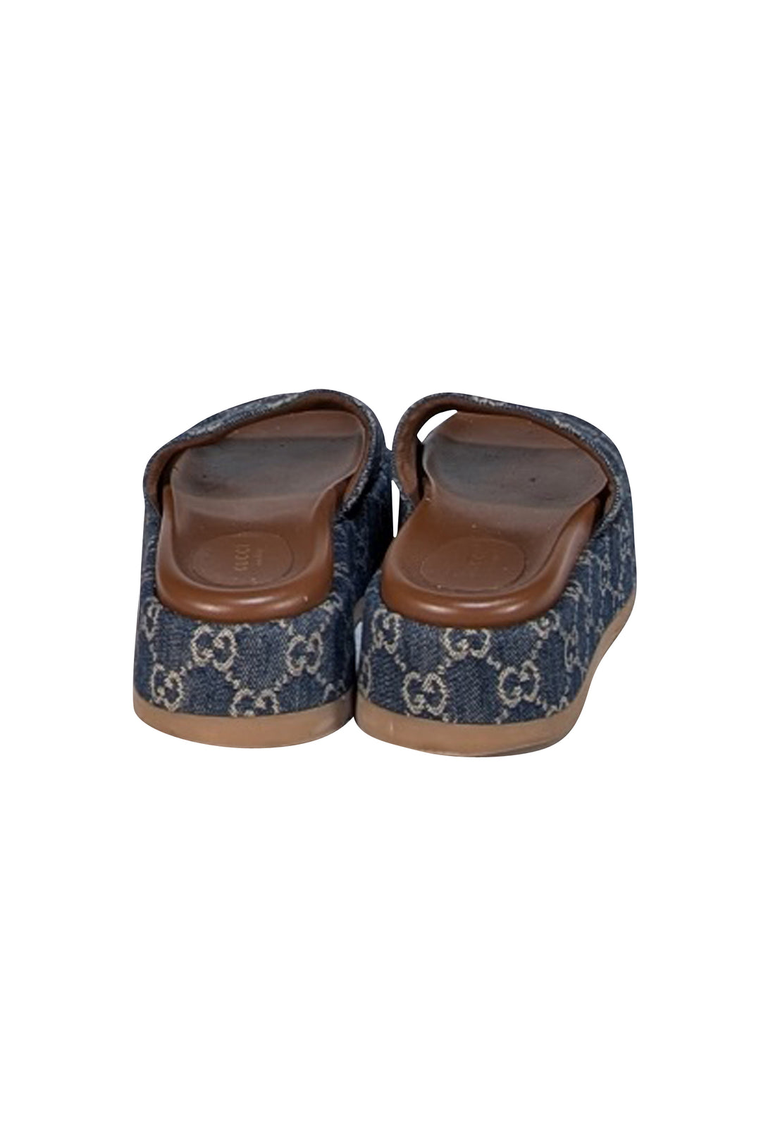 Gucci Denim Logo Slide Sandal Sz 7