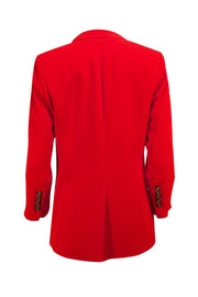 Veronica Beard - Red Double Breasted Button Front Blazer Sz 6 - Current Boutique