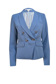 Veronica Beard - Light Blue Double Breasted Button Blazer Sz 6 - Current Boutique