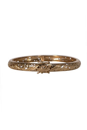 No Label - 14K Gold Etched Bangle Bracelet