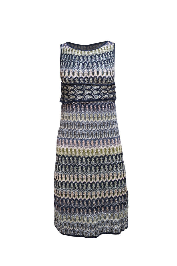 Missoni - Black Multi Geometric Print Knit Mini Dress Sz 0 - Current Boutique