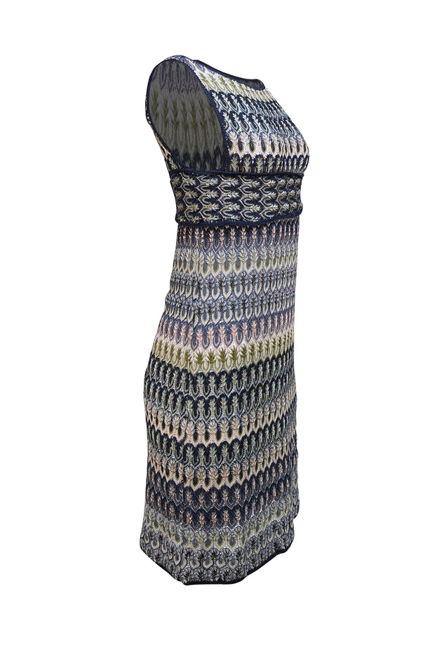 Missoni - Black Multi Geometric Print Knit Mini Dress Sz 0 - Current Boutique