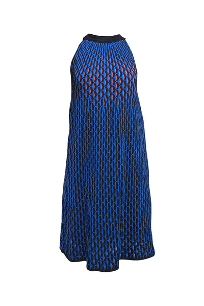 Missoni - Blue & Black Geometric Print Knit Mini Dress Sz 0 - Current Boutique