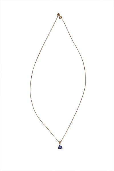 No Label - Purple Stone 14K Gold Pendant Necklace - Current Boutique