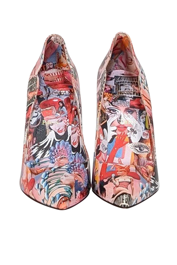 Christian Louboutin - Pink & Multicolor Collage Print Pumps Sz 10 - Current Boutique