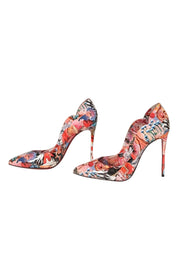Christian Louboutin - Pink & Multicolor Collage Print Pumps Sz 10 - Current Boutique