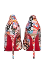 Christian Louboutin - Pink & Multicolor Collage Print Pumps Sz 10 - Current Boutique