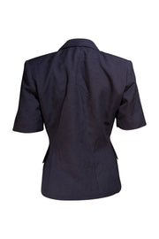 Christian Dior - Navy Double Breasted Cropped Blazer Sz 6 - Current Boutique
