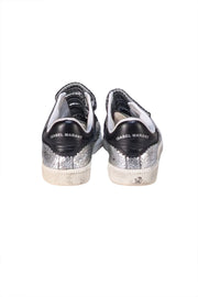 Isabel Marant - Silver Metallic Crackle Leather Velvro Strap Sneakers Sz 7 - Current Boutique