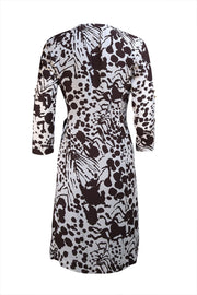 Tory Burch - Brown & White Print Wrap Dress Sz 0