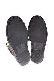 Giuseppe Zanotti - Grey Spotted Print High Top Lace Up Sneakers Sz 8 - Current Boutique