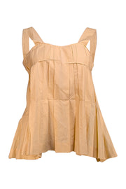 Marni - Butter Yellow Pleated Tank Top Sz 6 - Current Boutique