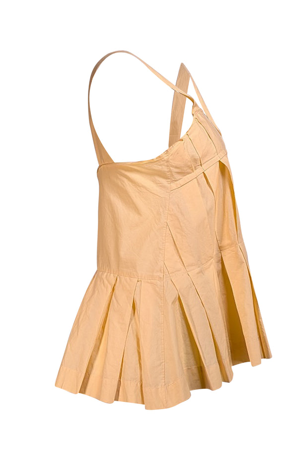 Marni - Butter Yellow Pleated Tank Top Sz 6 - Current Boutique