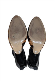 Paul Andrew - Tan & Brown Print Pony Hair Slingback Heels Sz 9.5 - Current Boutique