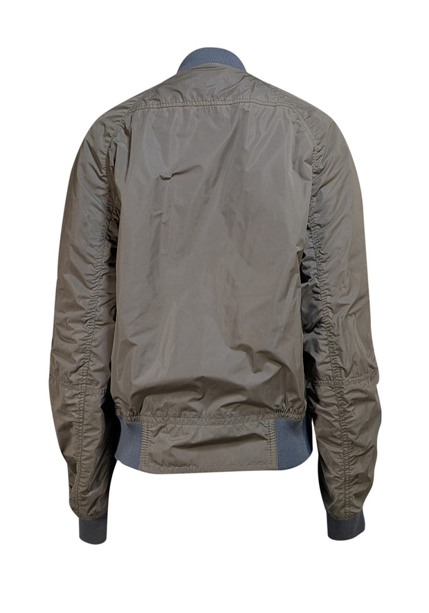 Burberry - Olive Green Light Puffer Bomber Jacket Sz 14 - Current Boutique