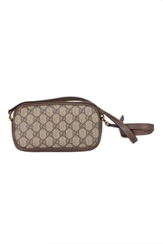 Gucci - Brown Monogram Print Mini Crossbody Bag - Current Boutique