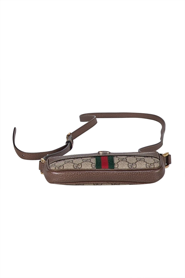 Gucci - Brown Monogram Print Mini Crossbody Bag - Current Boutique